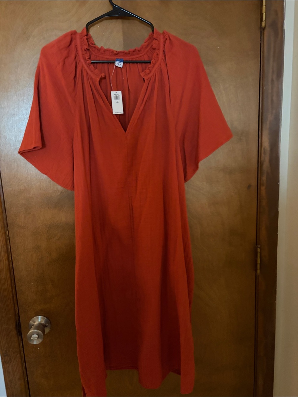 Old Navy Rust Red V-Neck Midi Dress